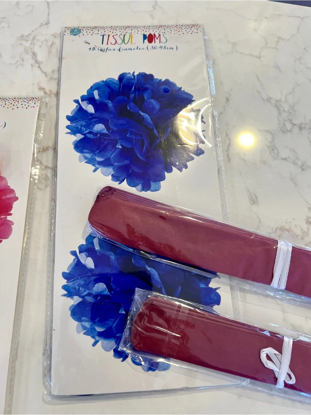 Target Tissue Pom Poms - Blue, Pink, Yellow, Orange, Teal, Burgundy